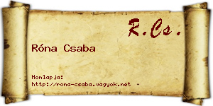 Róna Csaba névjegykártya
